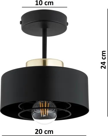 Brilagi - Prísadený luster SPRING 1xE27/60W/230V čierna/zlatá