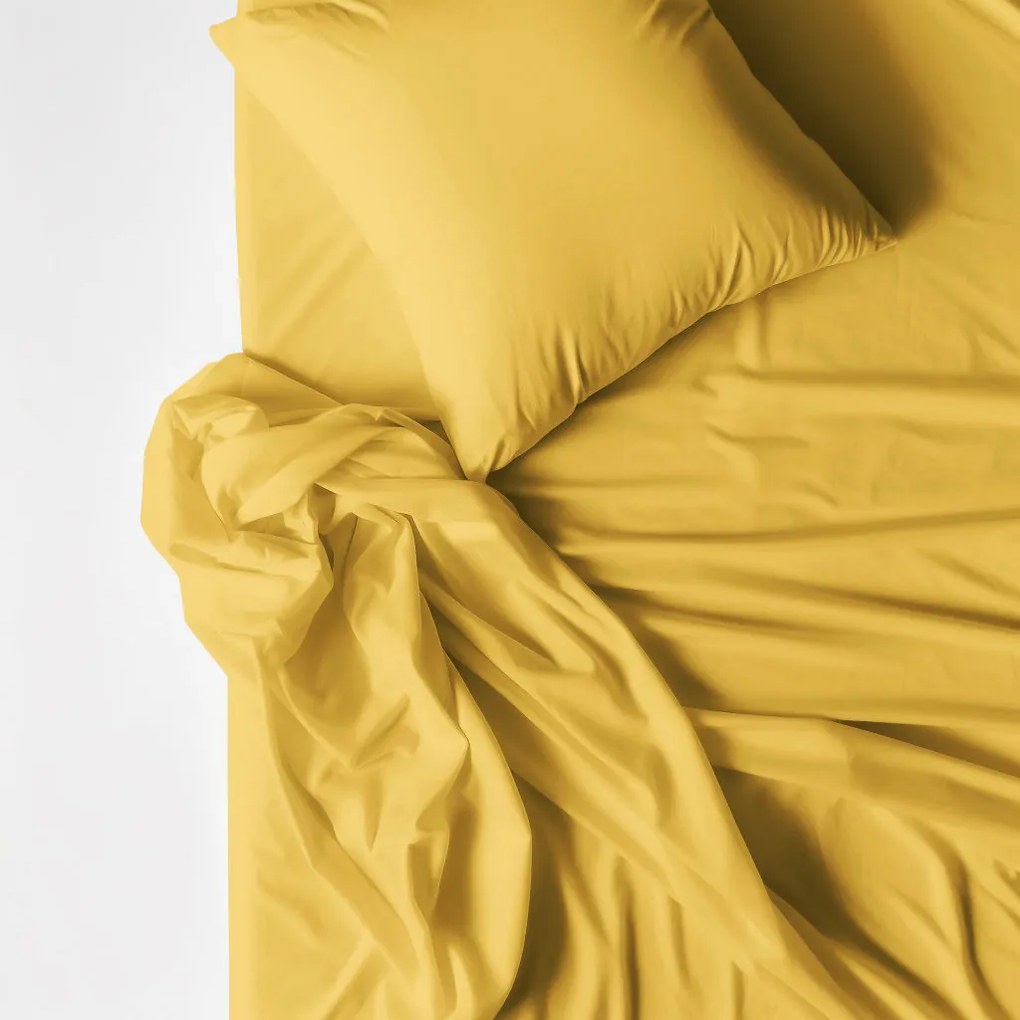 Goldea bavlnené posteľné obliečky - medovo žlté 140 x 220 a 70 x 90 cm