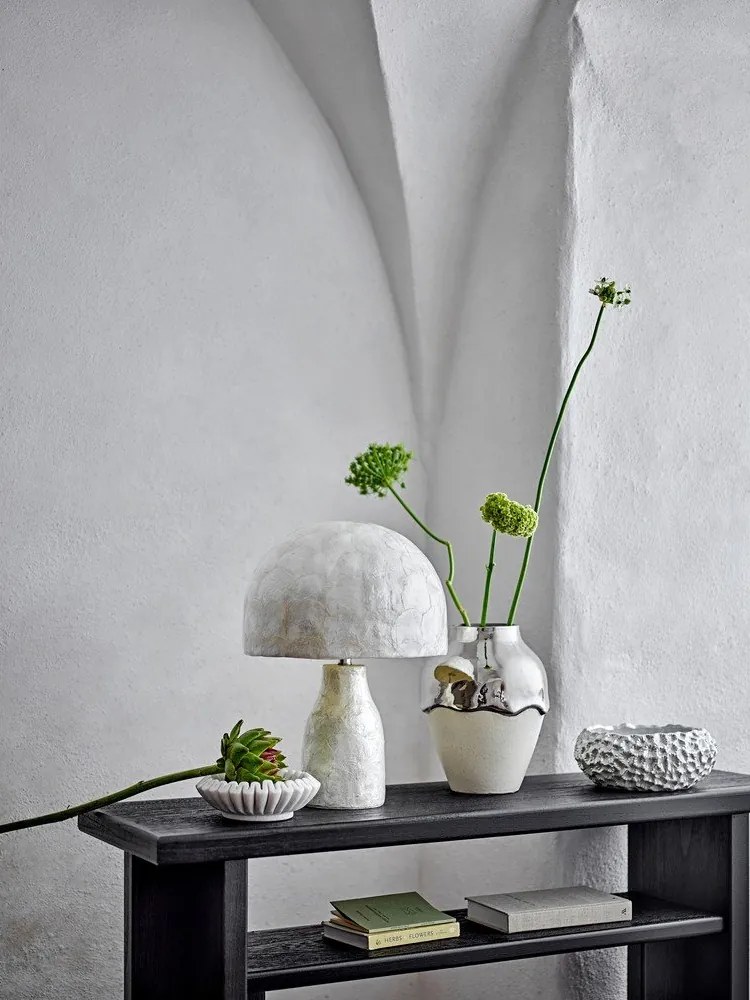 Krémová/v striebornej farbe kameninová váza (výška 26 cm) Silvio – Bloomingville