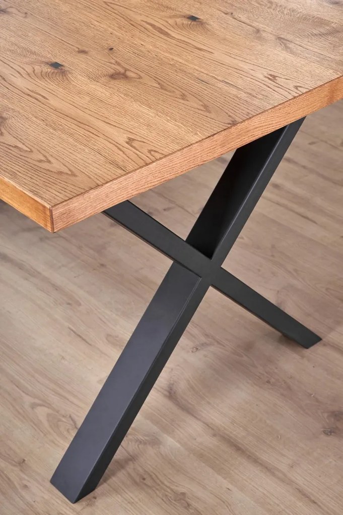 Jedálenský rozkladací stôl Xaver 160/250 cm dub jasný/čierny