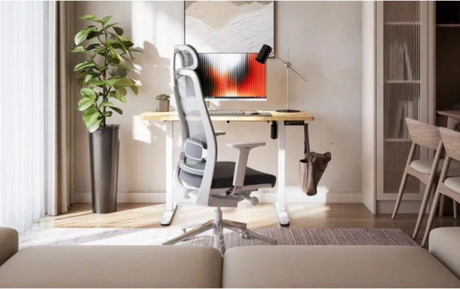 Elektrický výškovo nastaviteľný stôl Mark Adler Leader 6.9 Dub Craft / biely