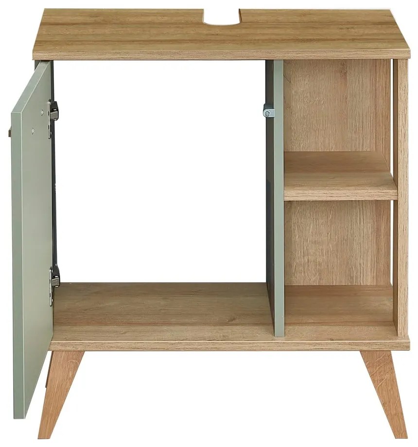 Zelená skrinka pod umývadlo v dekore duba 60x65 cm Set 963 - Pelipal
