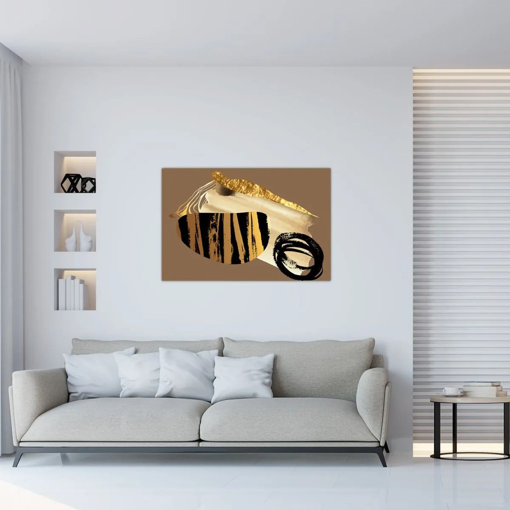 Obraz - Abstrakcia golden brown N⁰2 (90x60 cm)