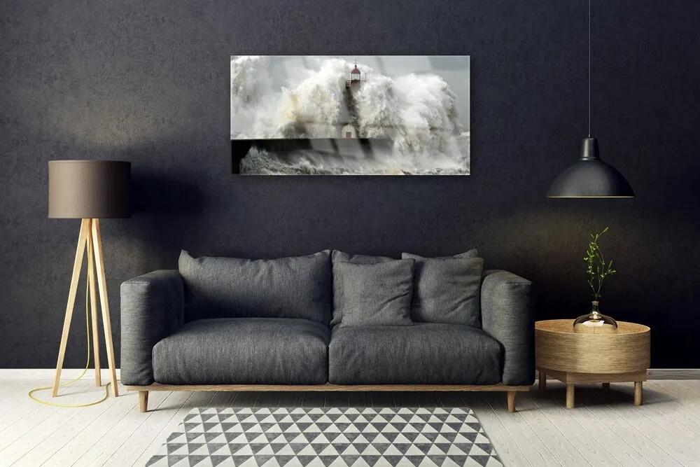 Skleneny obraz Maják krajina 120x60 cm