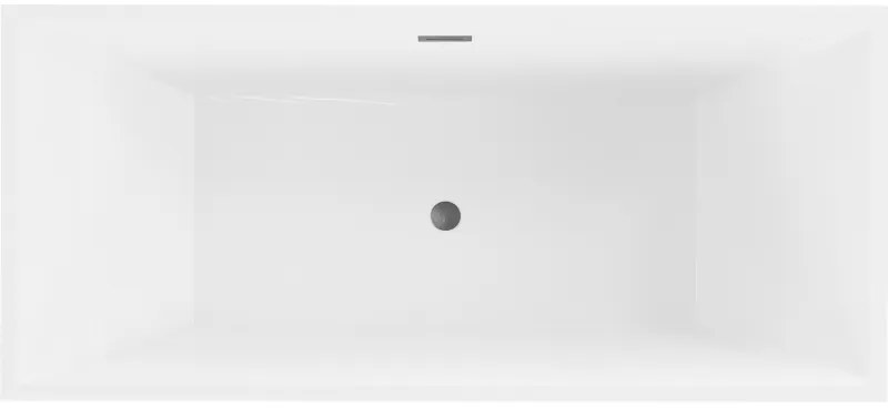 Mexen Vigo, voľne stojaca vaňa 178,5 x 80 cm, biela-čierna, grafitový prepad, 51251788075-66