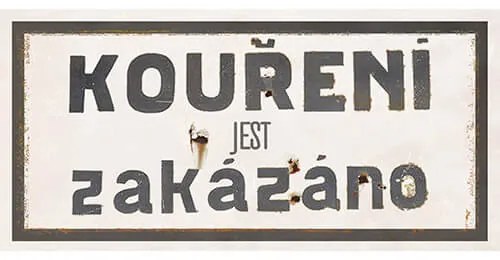 Ceduľa Kouření jest zakázáno