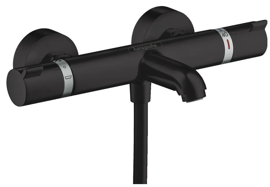 Hansgrohe Ecostat Comfort, termostatická vaňová batéria, čierna matná, HAN-13114670