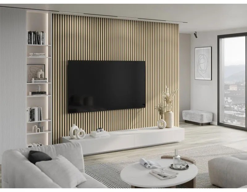 Mexen Lam-B, akustické stenové lamely 275 × 30 cm, HDF doska 4 mm, technická dyha, dub pieskový, S100-275307-3015-001