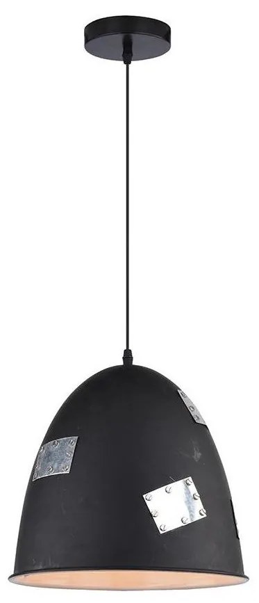 Luster na lanku PATCH 1xE27/60W/230V čierna