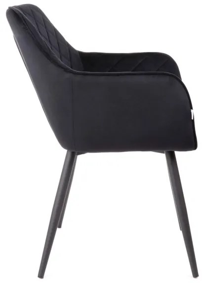 Jedálenská stolička SHELTON zamatová čierna 860541