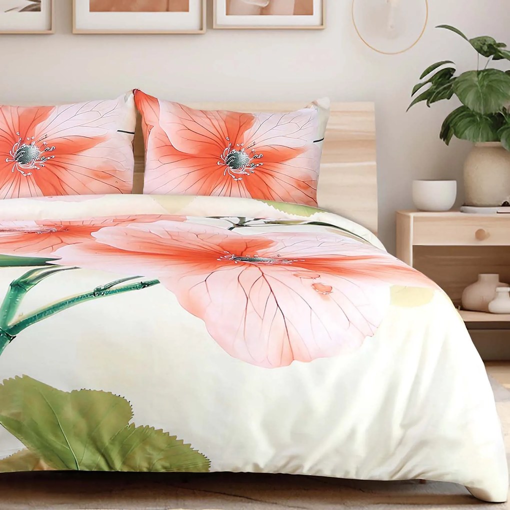 SATÉNOVÉ OBLIEČKY SATYNLOVE PREMIUM 140X200 CM, 1KS 70X80 CM KVETY