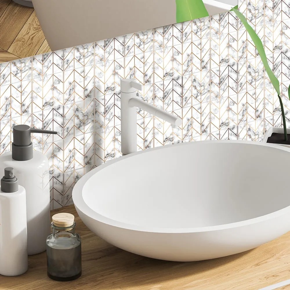 Samolepky na kachličky 9 ks 15x15 cm Marble – Ambiance