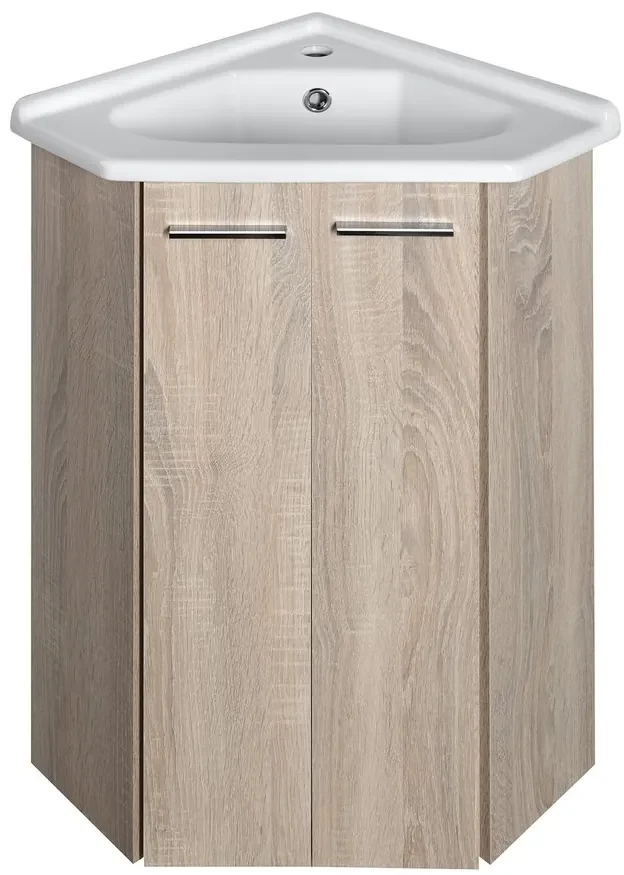 Aqualine Aqualine, ZOJA umývadlová skrinka 39x74x39cm, dub platin, 50344
