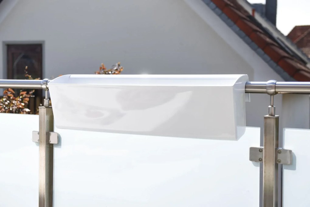 Balkónový hrantík BALKONA CLASSICO, plast, šírka 80 cm, biely lesk