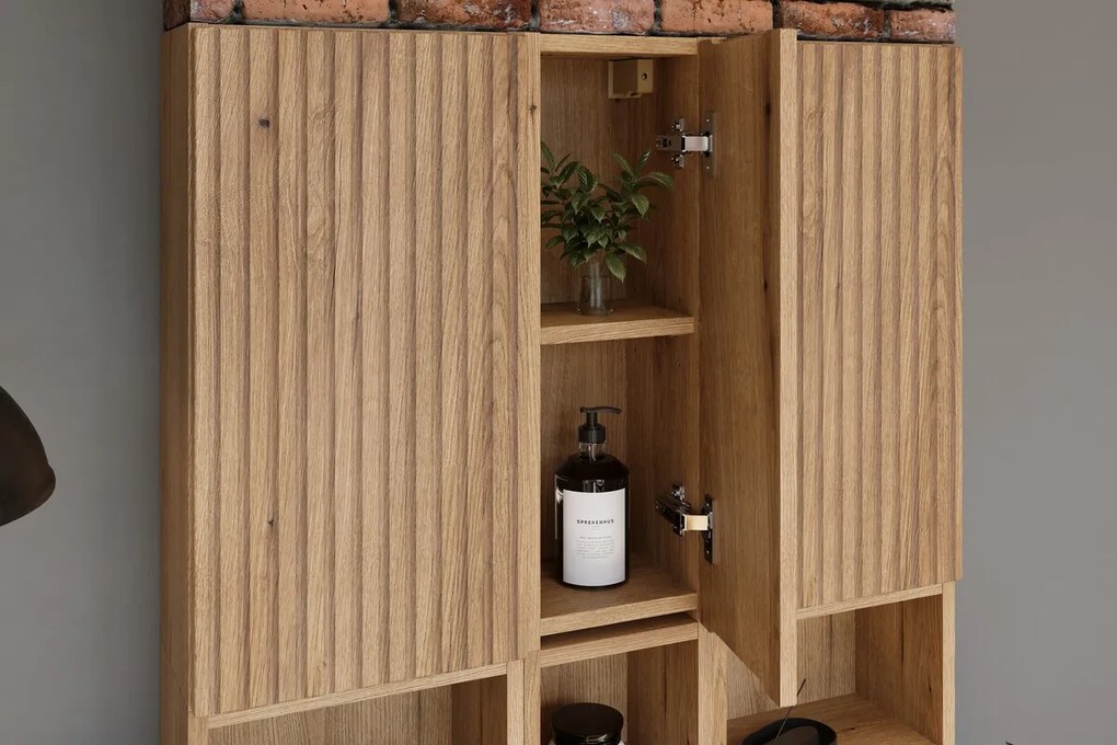 Závěsná horní koupelnová skříňka Nova 83-20-1D dub coast evoke