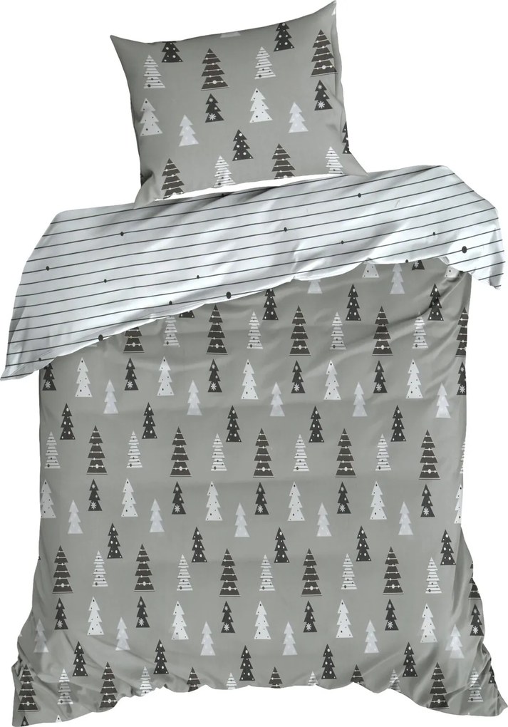 VIANOČNÉ FLANELOVÉ OBLIEČKY LENON 140X200 CM, 1 KS 70X80 CM VZOROVANÉ