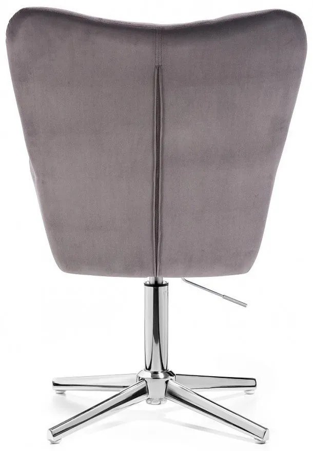 LuxuryForm DESIGN Otočné kreslo AURORA VELUR na striebornom kríži - tmavosivé