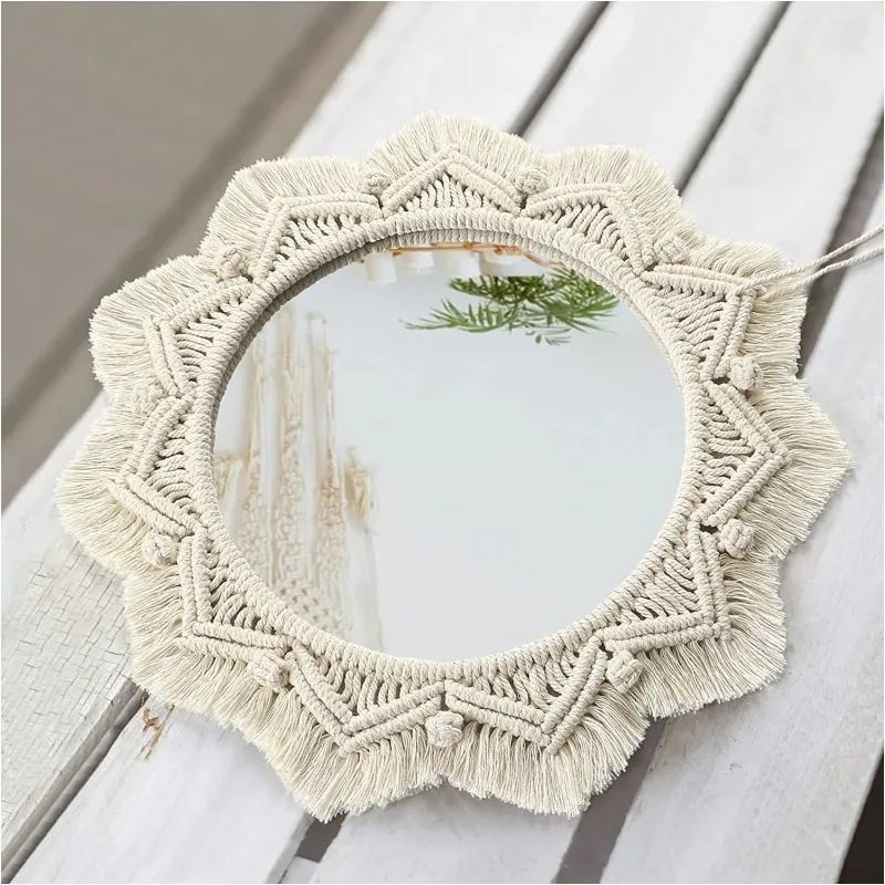 Tutumi REA, nástenné zrkadlo Boho 50cm(zrkadlo 34cm), 322049, HOM-03005
