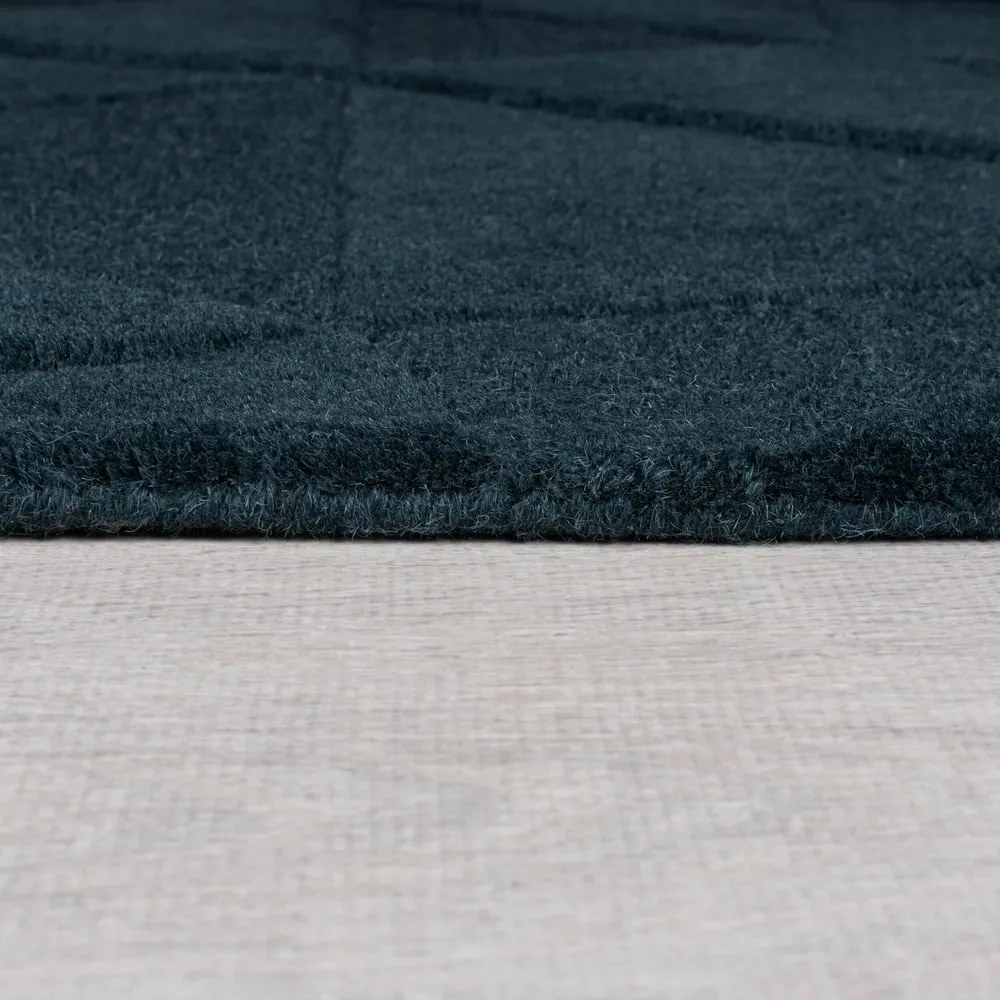 Zelenomodrý ručne tkaný vlnený koberec 160x230 cm Shard Teal – Flair Rugs