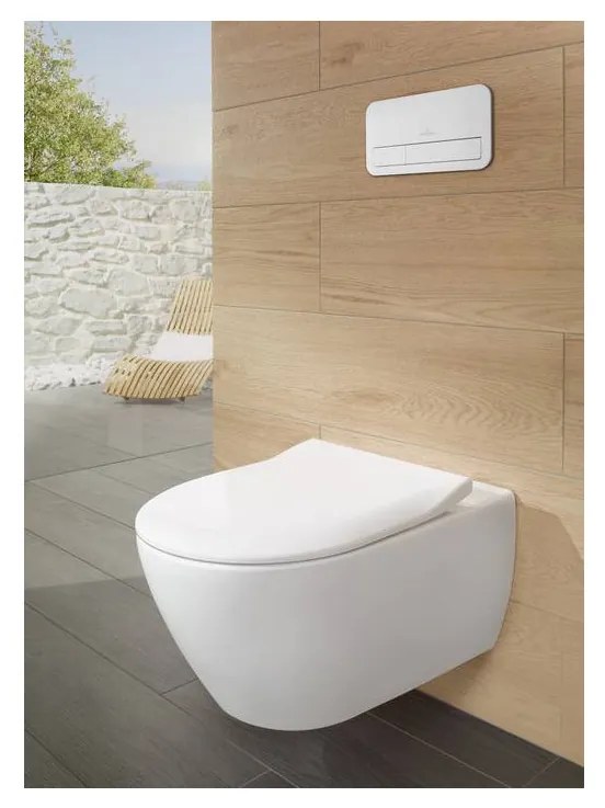 Villeroy & Boch Subway 2.0 Combi-Pack - SET Závesné WC + sedátko SlimSeat SoftClosing, alpská biela CeramicPlus 5614R2R1