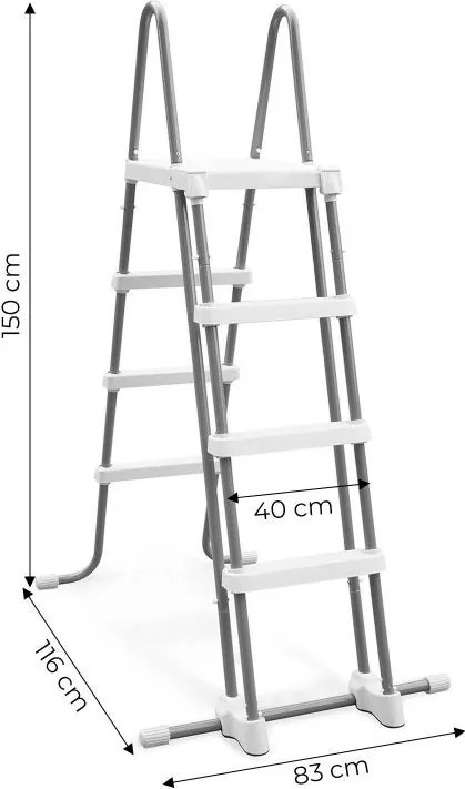 Bazénový rebrík 107 cm s protišmykovými stupňami