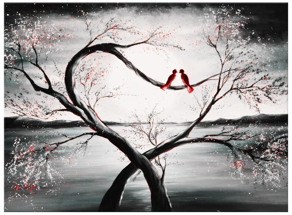 Gario Ručne maľovaný obraz Vtáčia láska Veľkosť: 120 x 80 cm