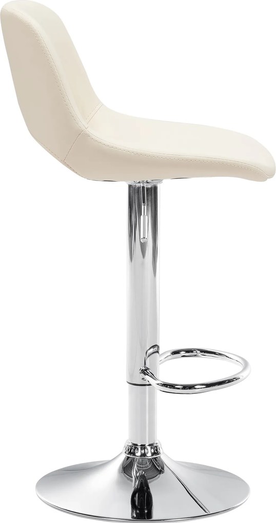 Barová stolička Camden - koženka, chróm rám - Krémová
