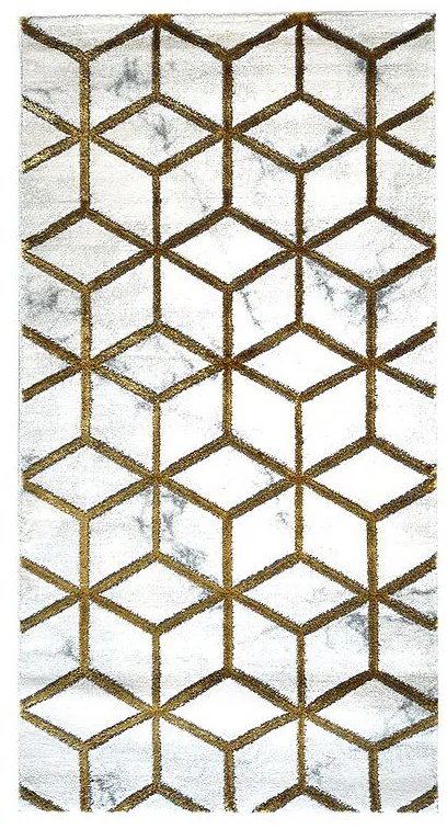 Koberec Frisee Diamond 1,33/1,9 B0072 biela/zlatá