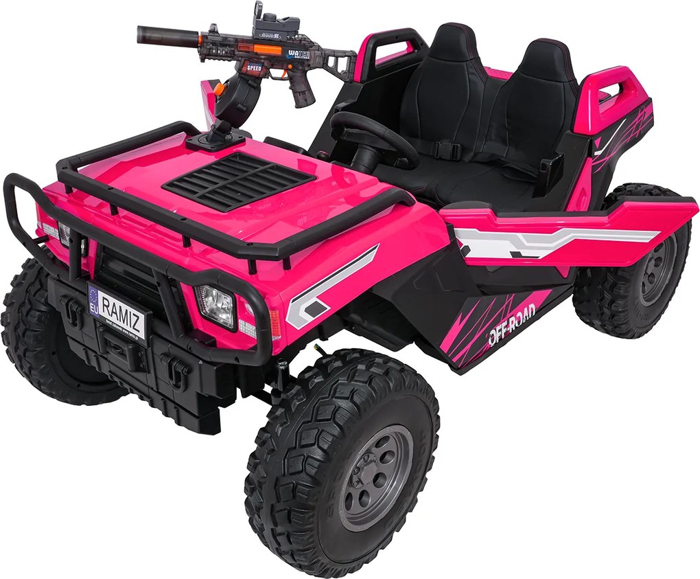 Ramiz Elektrická bugina PROSPECTOR STRONG pre deti ružová + pohon 4x4 + diaľkové ovládanie
