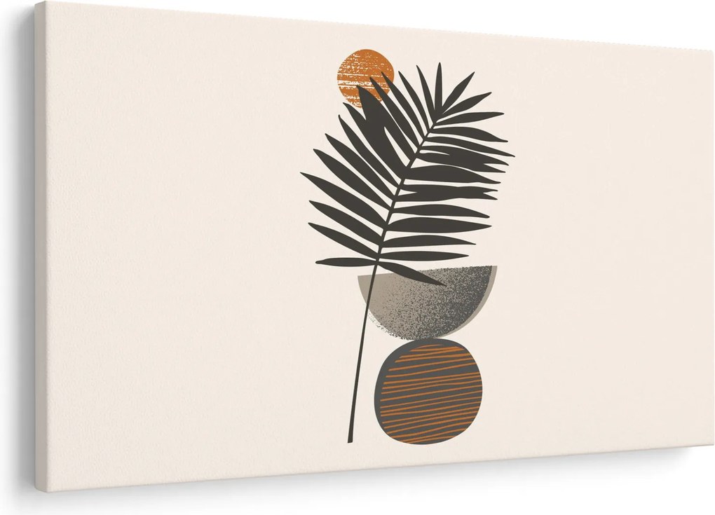 Obraz - Abstrakcia s palmovým listom (90x60 cm)