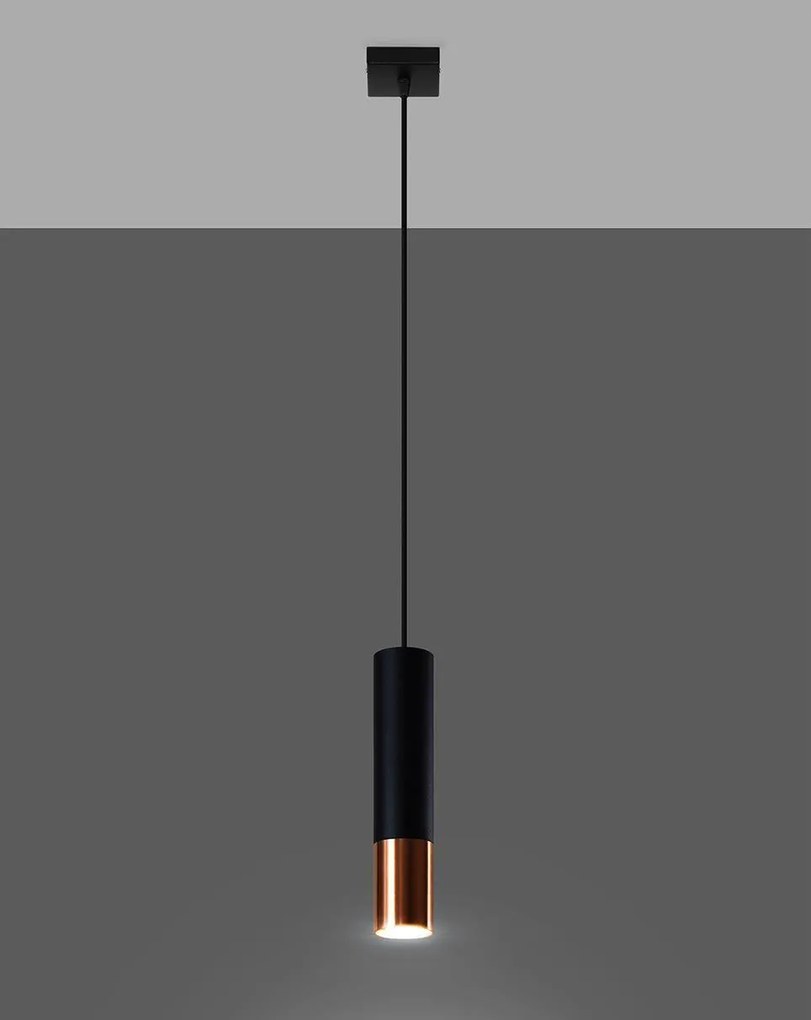 Závesné svietidlo Loopez, 1x čierne kovové tienidlo, c