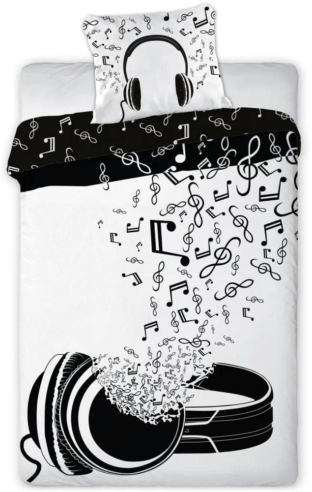 Bavlnené posteľné obliečky Muzika - 100% bavlna - 70 x 90 cm + 140 x 200 cm