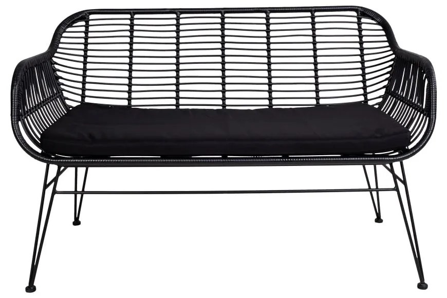 Čierna záhradná pohovka z umelého ratanu House Nordic Trieste