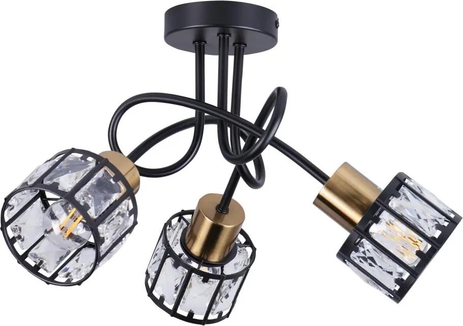 Prisadený luster ZAHARA 3xE27/10W/230V čierny