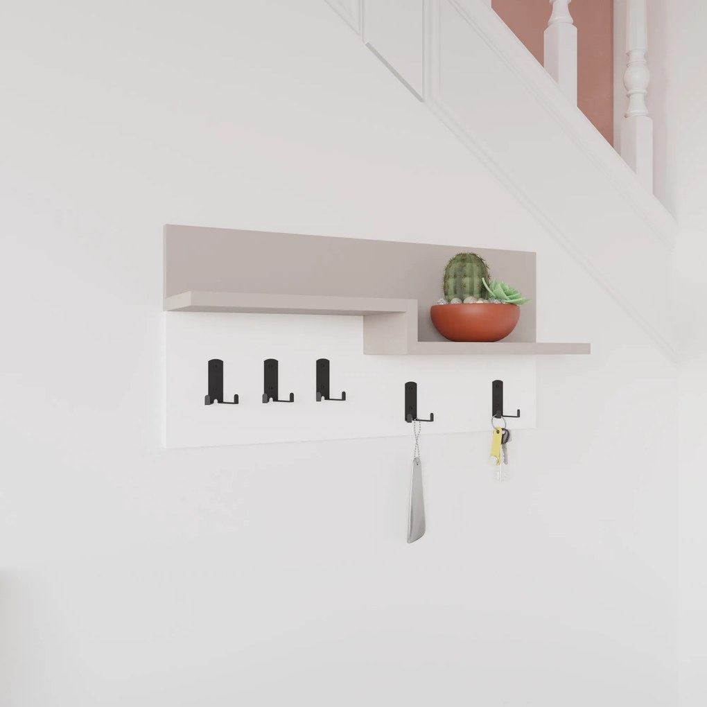 Vešiak Houseland HARMON mocha/biely