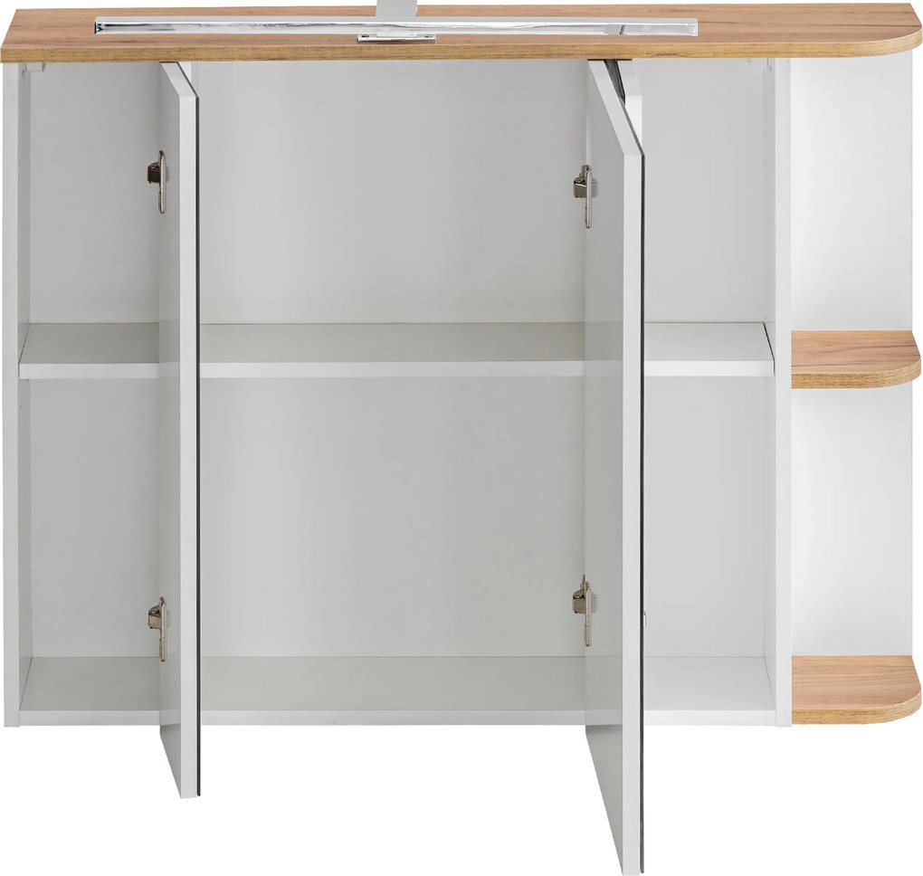 Comad Zrkadlová skrinka bez osvetlenia Platinum 90 biela/zlatý dub craft