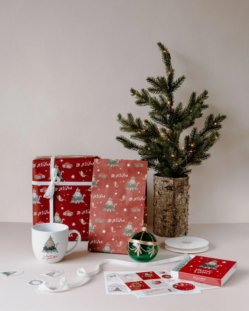 Bella Rose Porcelánový hrnček Šťastné a Veselé s mačkou 350 ml