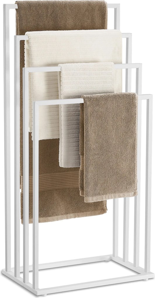 Stojan na uteráky 4- ramenami biely