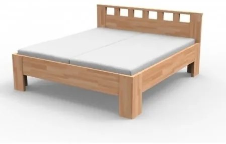 Texpol LUCIA - masívna buková posteľ s ozdobným čelom 100 x 200 cm, buk masív