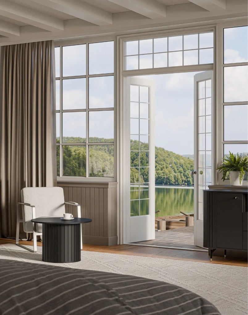 Konferenčný stolík s drážkovaním čierny ZANTE ZA7