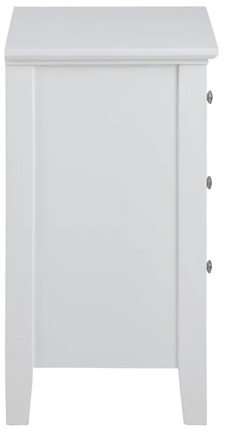 Biely nočný stolík s 3 zásuvkami Actona Linnea