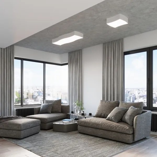 Sollux SL.1054 - Stropné svietidlo SQUARE 2xE27/60W/230V biela