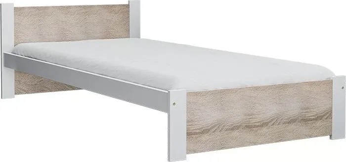 Posteľ IKAROS 80 x 200 cm, biela/dub sonoma Rošt: S lamelovým roštom, Matrac: Matrac SOMMERA 18 cm