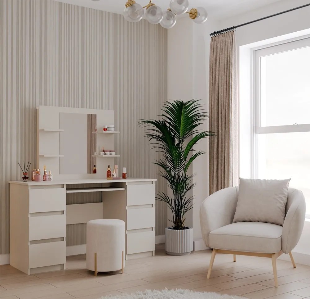 Toaletní stolek Marina Kuba 130 cm kašmír