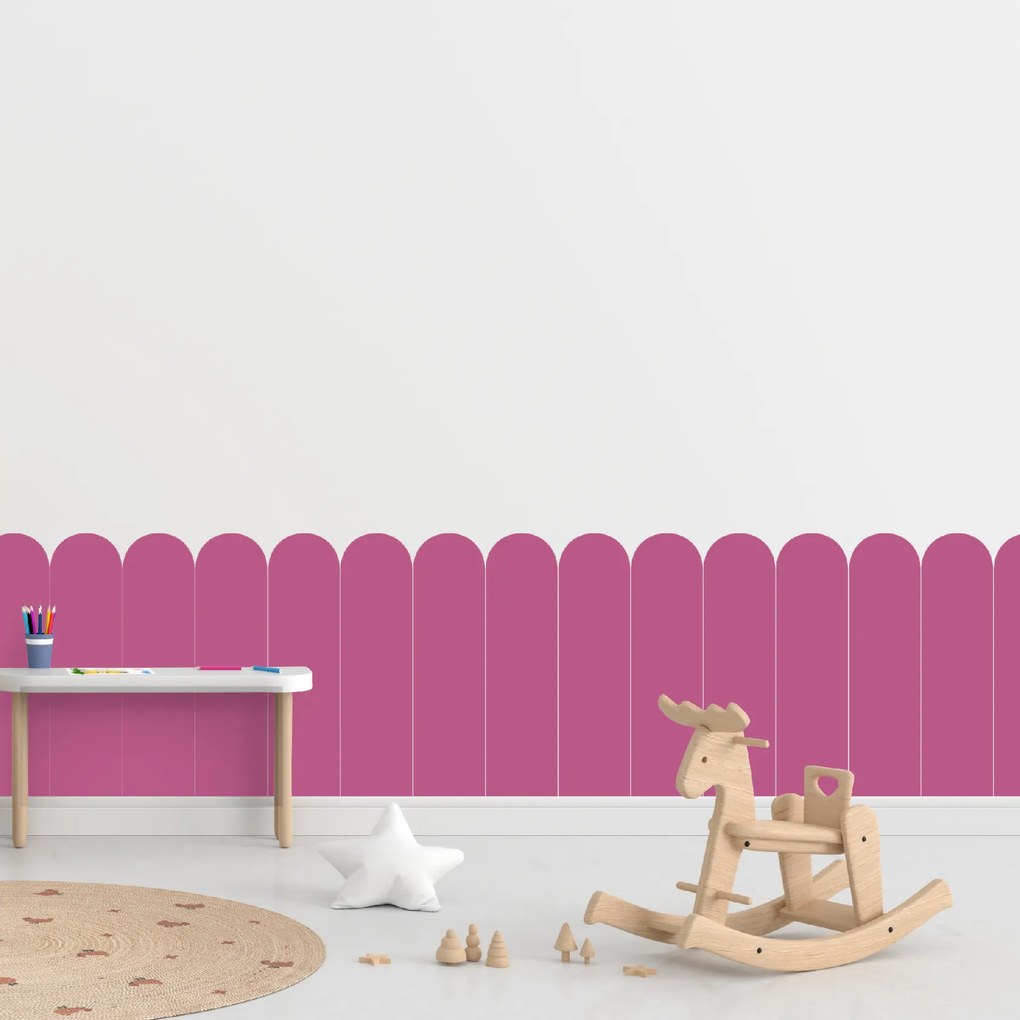 60x100cm Oblúk - Cukríkovo ružová farba - textilná nálepka na stenu Farba: Tmavá, Veľkosť: 60 cm
