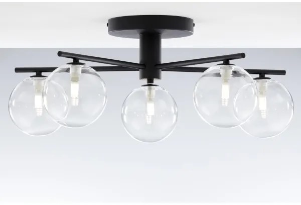 Jupiter 2046 - Prisadený luster PRATO 5xG9/10W/230V čierna/číra