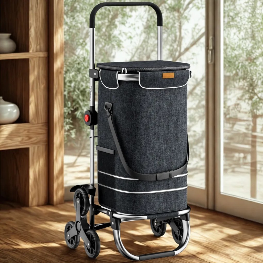 Jurhan Nákupná taška na kolieskach do schodov COMFORT, 50l, čierna