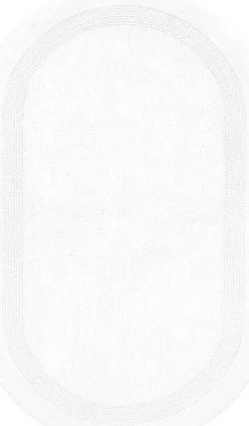 Kúpelňový koberček Keno Elips biely B01