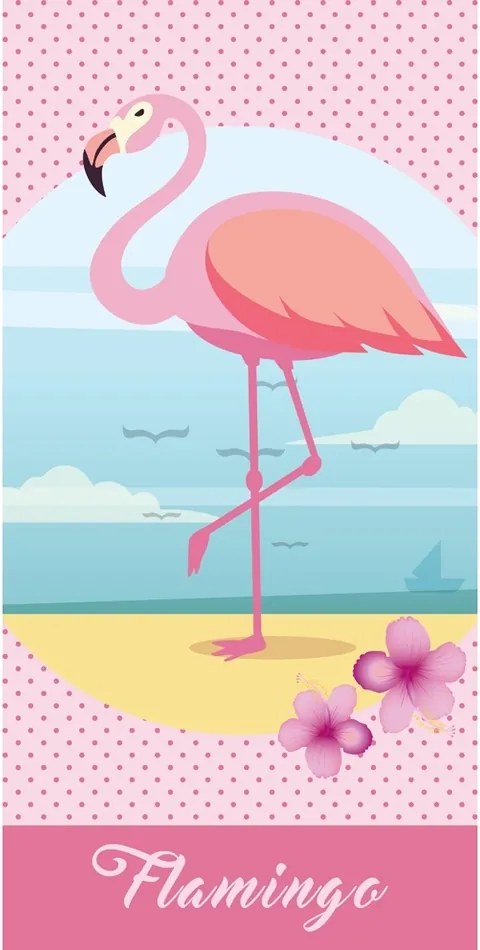 TipTrade Detská osuška Flamingo, 70 x 140 cm