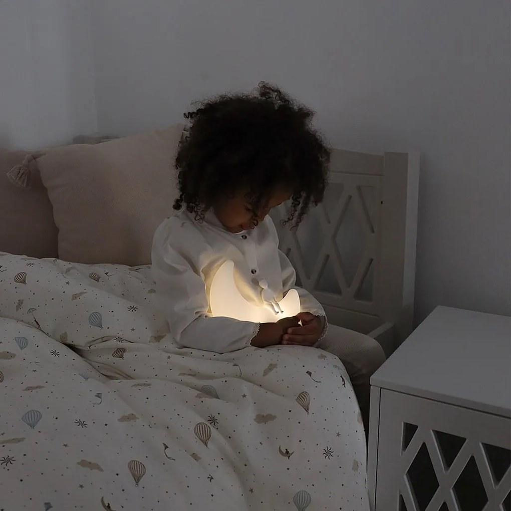 Cam Cam ApS Nočná lampička s farebným svetlom Moon Shell Off-White